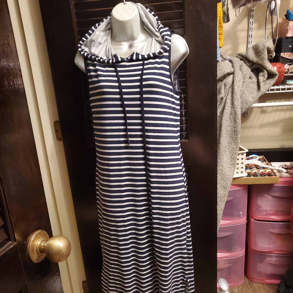 Striped hooded dress